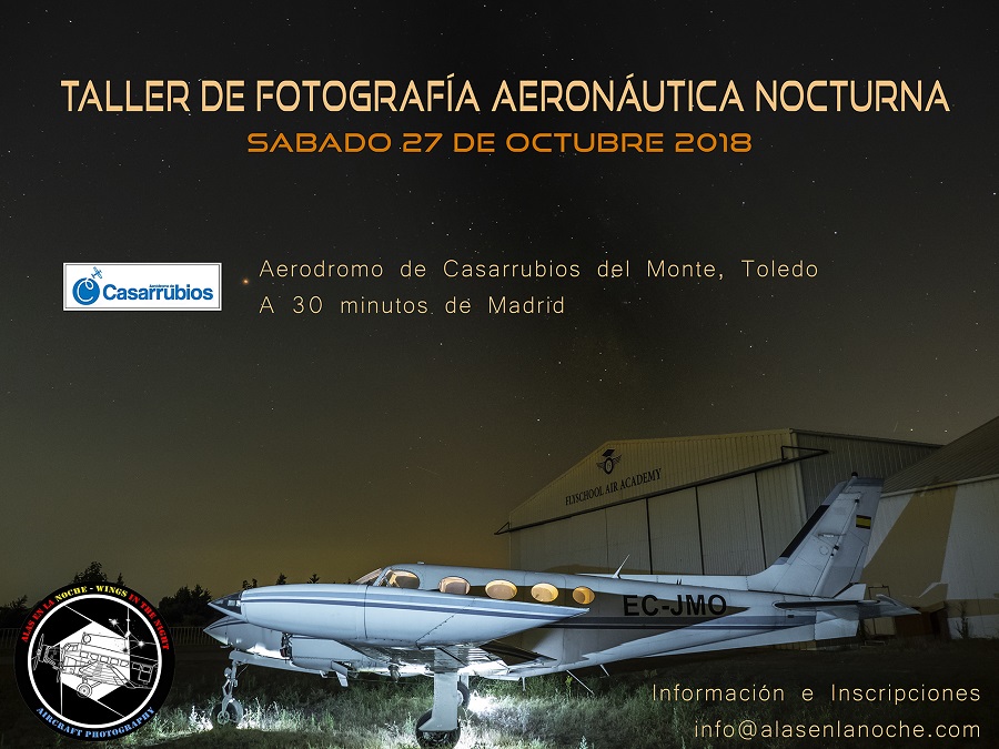 Taller de Fotografía Aeronáutica Nocturna en el Aeródromo de Casarrubios